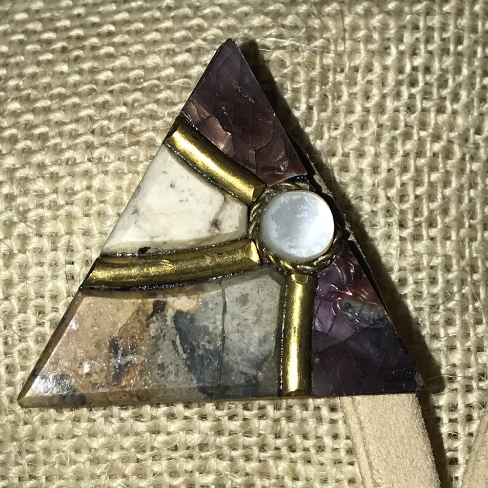 Handmade triangular earrings - Picture 4 of 5